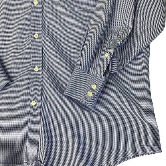 J. Hilburn Casual Long Sleeve Button Down Dress Shirt Size XL Houndstooth Blue - Picture 6 of 16